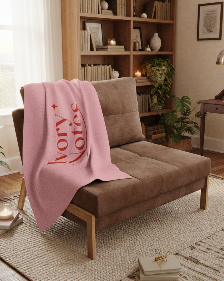 Ivory Notes Pink Fleece Blanket