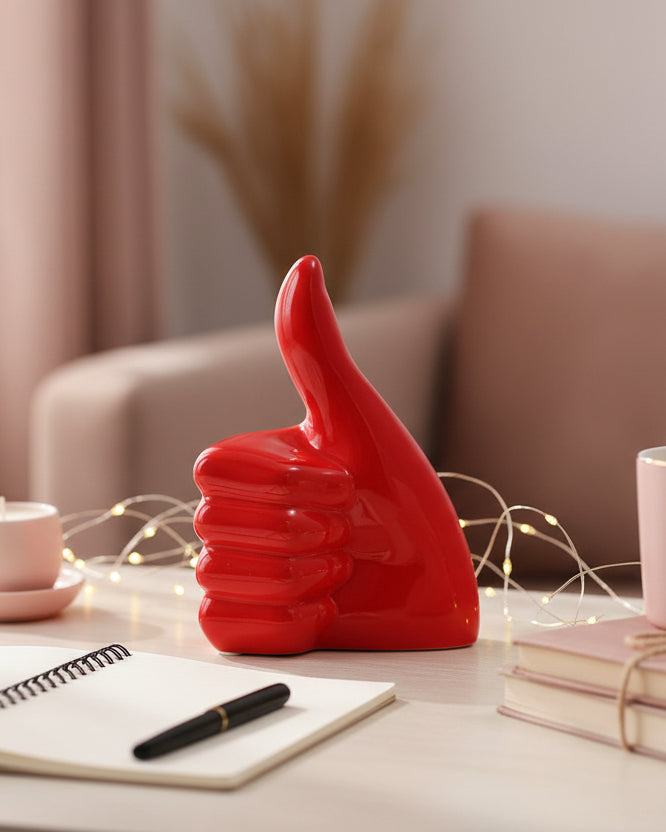 Thumbs Up Ceramic Desk Sculpture